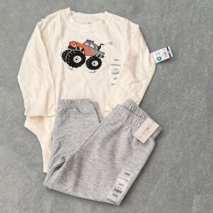 Garanimals Ivory Onesie and Heather Gray Bottoms 24mos